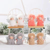 1 Pair Christmas Decorations Plush Dolls Boys And Girls Small Pendant(Grey)