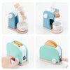 Children Simulation Kitchen Set Baby Wooden Food Cutting Pretend Play Toy Bread Maker