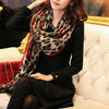 Autumn and Winter Leopard Heart-shape Pattern Scarf Shawl Dual-use Long Sunscreen Scarf, Size:180 x 112cm(Wine Red)
