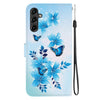 For Samsung Galaxy A54 5G Crystal Texture Colored Drawing Leather Phone Case(Blue Butterflies)