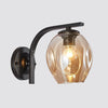 5W Warm Light Simple Bedroom Study Bedside Lamp LED Wall Lamp Creative Corridor Wall Lamp(2035 Black Amber)