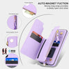 For Samsung Galaxy S23 5G Double Flap Zipper RFID Leather Phone Case with Short Lanyard(Light Purple)