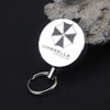 High Elasticity Retractable Wire Rope Key Ring Outdoor Anti-Lost Anti-Theft Retractable Key Ring Random Pattern Delivery(4 cm)