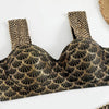 Woman Sexy Gilding High Waist Two Piece Bikini Swimsuit, Size:S(As Show)