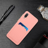 For Samsung Galaxy A02 Card Slot Design Shockproof TPU Protective Case(Pink)