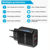 36W Dual Port QC3.0 USB Mobile Phone Charger Dual 18W Output, EU Plug(White)