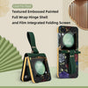 For Samsung Galaxy Z Flip6 VIETAO Integrated Embossed Pattern Full Coverage Phone Case with Wrist Strap(Green)