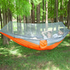 Portable Outdoor Camping Full-automatic Nylon Parachute Hammock with Mosquito Nets, Size : 250 x 120cm (Silver Gray + Orange)