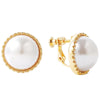 E2109-7 Half Round Baroque Earrings Pearl Ear Clip Women Without Ear Piercing
