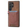 For Samsung Galaxy S25 Ultra 5G Denim Texture Leather Skin Phone Case with Card Slot(Brown)