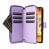 For Samsung Galaxy S22+ 5G Nine-card Slots Zipper Wallet Bag Leather Phone Case(Purple)
