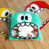 100 PCS Cute Big Teech Mouth Monster Plastic Bag Wedding Birthday Cookie Candy Gift OPP Packaging Bags, Gift Bag Size:7x7cm(Red)