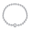 S925 Sterling Silver Punk Round Beads Women Bracelet Jewelry, Size:19cm