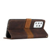 For Samsung Galaxy A52 5G / 4G Grid Stitching Leather Phone Case with Lanyard(Brown)
