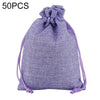 50 PCS Multi size Linen Jute Drawstring Gift Bags Sacks Wedding Birthday Party Favors Drawstring Gift Bags, Size:10x14cm(Purple)