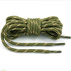 2 Pairs Round High Density Weaving Shoe Laces Outdoor Hiking Slip Rope Sneakers Boot Shoelace, Length:120cm(Army Green-Yellow)