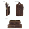 BULL CAPTAIN 028 Multi-Function Cattle Leather Waist Bag Magnetic Buckle Mobile Phone Belt Bag(Black)