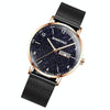 BINBOND B3820 Men Simple Luminous Quartz Watch Student Trendstarry Starry Sky Pattern Watch(Black Mash Rose Shell Rose Gold Nails)