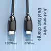 1.2m 100W USB-C / Type-C to USB-C / Type-C + 8 Pin Fast Charging Data Cable(Black)