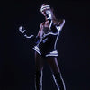 LED Glasses Luminous Party Classic Toys for Dance DJ Party Mask Costumes Props Gloves(White illuminating)