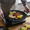 30cm Cast Iron Threaded Grill Pan Outdoor Non-Stick Frying Pan Uncoated Teppanyaki Pot