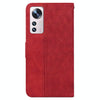 For Xiaomi 12 Lite Geometric Embossed Leather Phone Case(Red)