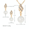 Set Jewelry (1 Pair Earrings and 1 PCS Necklace Included) Chic  Pearl and Rhinestone Pendant Necklace and Earrings
