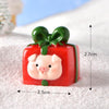 5pcs Christmas Micro Landscape Snowscape Decoration Accessories Christmas Resin Ornament, Style: No.9 Pig Face Red Green Gift Box