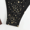 Woman Sexy Star Gilding Two Piece Bikini Swimsuit, Size:L(Black)