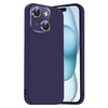 For iPhone 15 Nano Lens Cover Liquid Silicone Phone Case(Dark Purple)