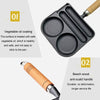 2 In 1 Multifunctional Frying Pan Breakfast Pan Household Cast Iron Roasting Sausage Skillet(Frying Egg Model)