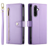 For Samsung Galaxy A26 5G Nine Card-slot Zipper Wallet Bag Leather Phone Case(Purple)