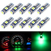 10 in 1 Car T5 0.2W DC12V Instrument Panel LED Decorative Light(Green Light)