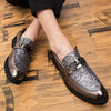 Men Fashion Thick Bottom Pointed Formal Business Leather Shoes, Shoe Size:40(Silver)