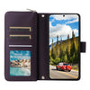 For Samsung Galaxy S24 5G Nine-card Slots Zipper Wallet Bag Leather Phone Case(Dark Purple)