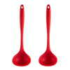 2pcs Non-stick High Temperature Resistant Silicone Cookware, Style: Soup Spoon(Red)