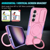 For Samsung Galaxy S25+ 5G Sliding Camshield MagSafe Holder TPU Hybrid PC Phone Case(Purple Pink)