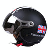 GXT Electric Vehicle Half Cover Helmet Four Seasons Retro Helmet, Size: M(Matte Black Flower)