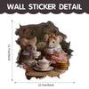 3D Cartoon Mouse Wall Stickers Home Kitchen Animal Decorative Decals, Model: CT70173G-T