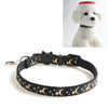 Star Moon Cat Collar, Adjustable Nylon, Black, 28cm