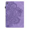 For Samsung Galaxy Tab A8 10.5 2021 Peacock Embossed Pattern Leather Tablet Case(Purple)