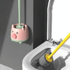 Cute Cartoon Toilet Brush Bathroom Cornerless Wall Mounted With Base Cleaning Brush(Pink Green)