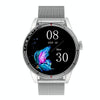 R6 1.32 inch Round Screen 2 in 1 Bluetooth Earphone Smart Watch, Support Bluetooth Call / Health Monitoring(Silver Steel Strap)