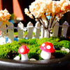 20 PCS Artificial Mini Foam Mushroom Miniature Garden Decorations(Red)