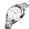 SKMEI 1581 Creative Fashion Men Watch Simple Casual Outdoor Sports Waterproof Two-Pin Quartz Watch(Silver Steel Belt)