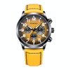 Ochstin 6042C Fashion Leather Waterproof Luminous Quartz Men Watch(Gradient Black Yellow)