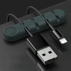 5 PCS 4 Holes Bear Silicone Desktop Data Cable Organizing And Fixing Device(Dark Green)