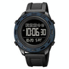 SKMEI 1872 Stainless Steel Buckle PU Strap Waterproof Electronic Watch, Dial:Black(Denim Blue)