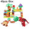 A10 49pcs /Box Children Dinosaur Building Block Paradise Large Particle Assembly Household Toys