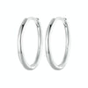 SCE1772 S925 Sterling Silver Platinum-plated Hoop Earrings, Size: L